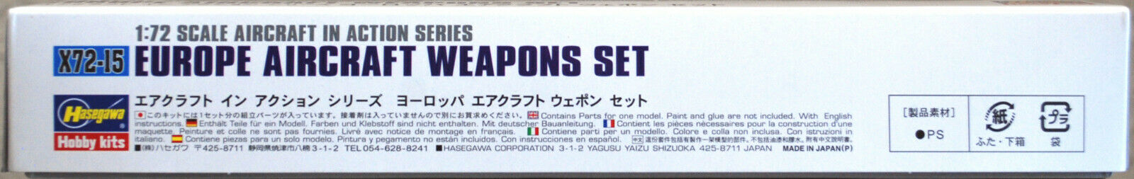 Hasegawa 35115 Europe Aircraft Weapons Set Flugzeug Deck 1:72