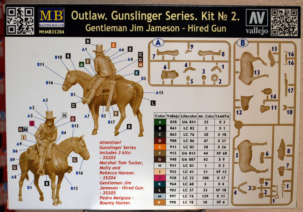 35204 Master Box Outlaw Series Gentleman Jim Jameson Hired Gun 1:35