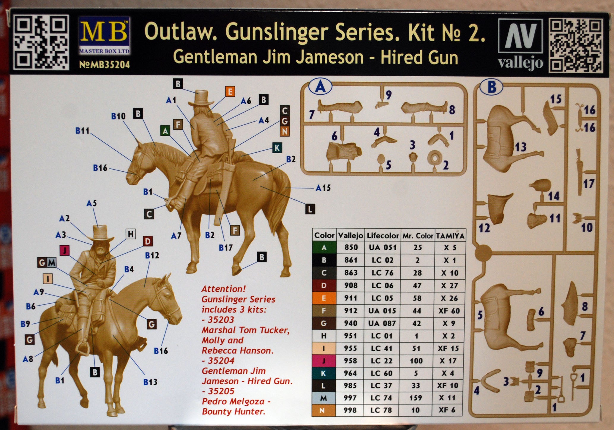 35204 Master Box Outlaw Series Gentleman Jim Jameson Hired Gun 1:35