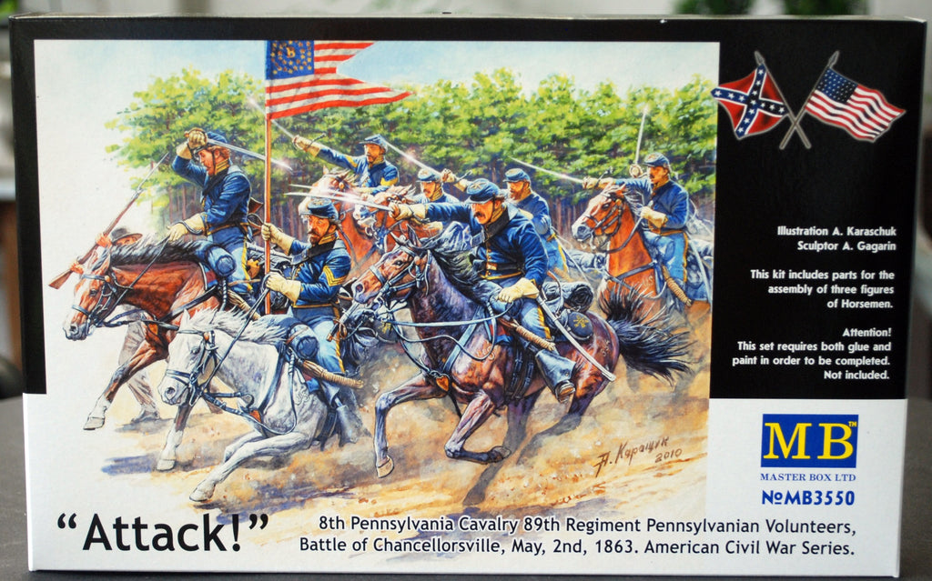 3550 Master Box Civil War Series Attack! 8th Pennsylvania Cavalry, 1:35