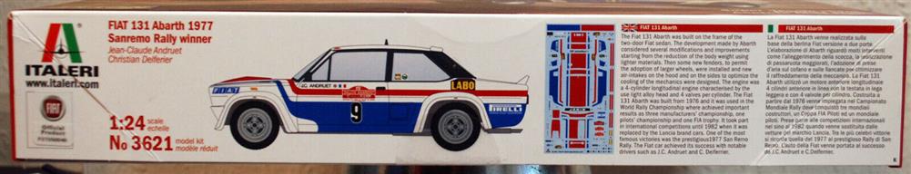 1977 Fiat 131 Abarth Andruet/Delferier San Remo Rallye Winner 1:24 Italeri 3621