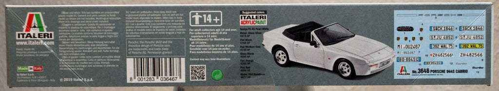 1986 Porsche 944 S Cabriolet 1:24 Italeri 3646