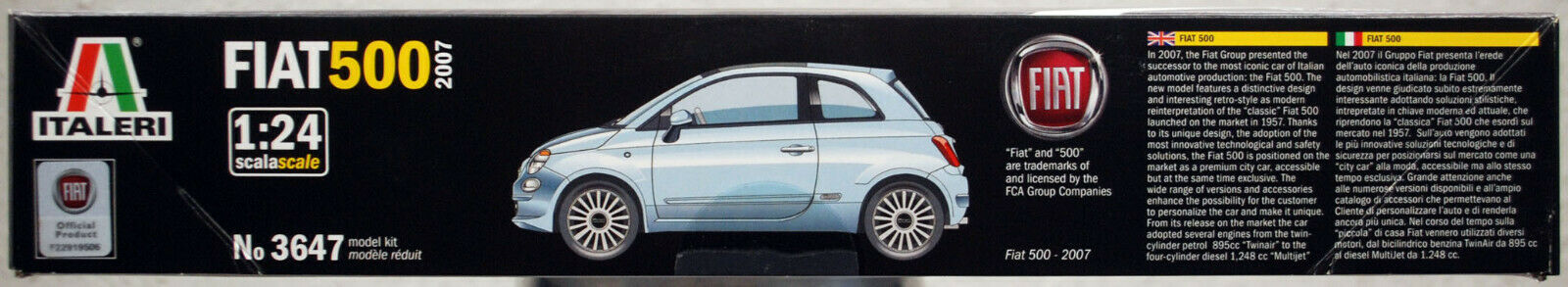 2007 Fiat 500 1:24 Italeri 3647