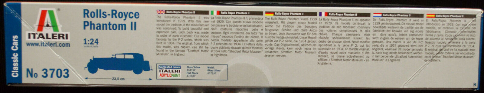 1934 Rolls Royce Phantom II Stratford Motor Museum 1:24 Italeri 3703