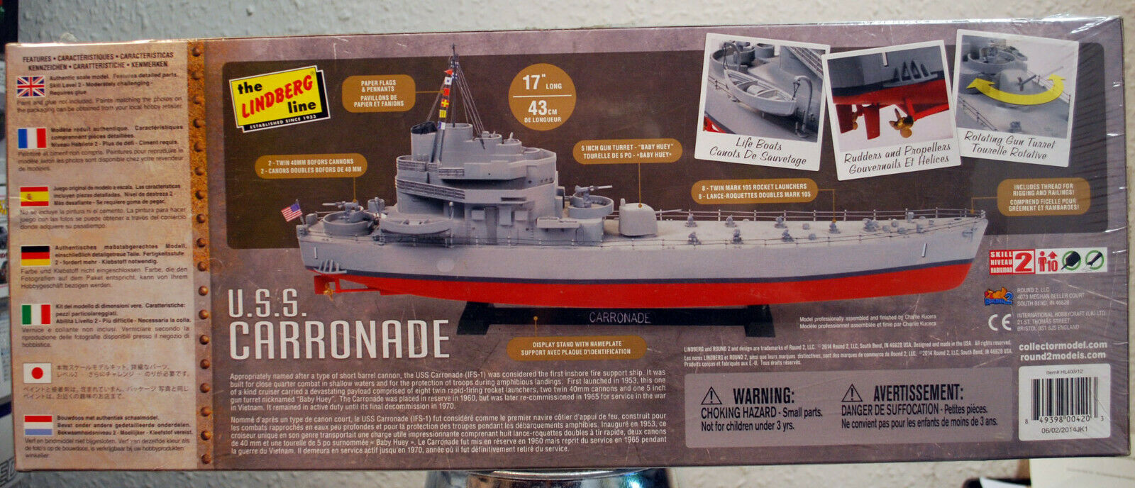 U.S.S. Carronade Inshore  Fire Support Ship 1:170 Lindberg 403