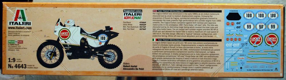 Italeri 4643 1987 Cagiva Elephant 850 Paris - Dakar 1:9