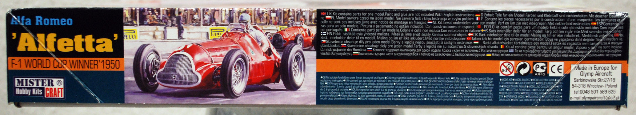1950 Alfa Romeo Alfetta GP Grand Prix F1 1:24 Mistercraft Smer 042226