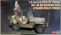Hasegawa 52283 1942 1/4 ton 4x4 Utility Truck w. Machine Gun & Girl 1:24