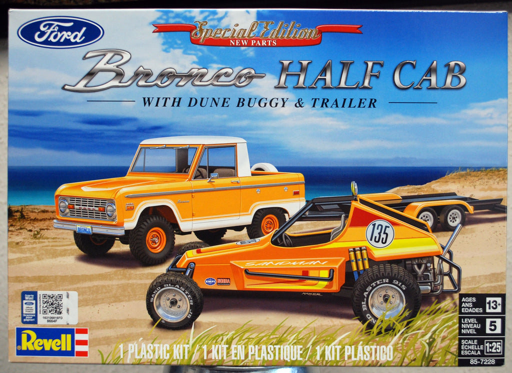 Revell 7228 1966 - 77 Ford Bronco Half Cab & Dune Buggy & Trailer 1:25