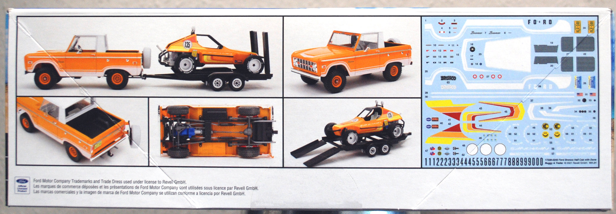 Revell 7228 1966 - 77 Ford Bronco Half Cab & Dune Buggy & Trailer 1:25