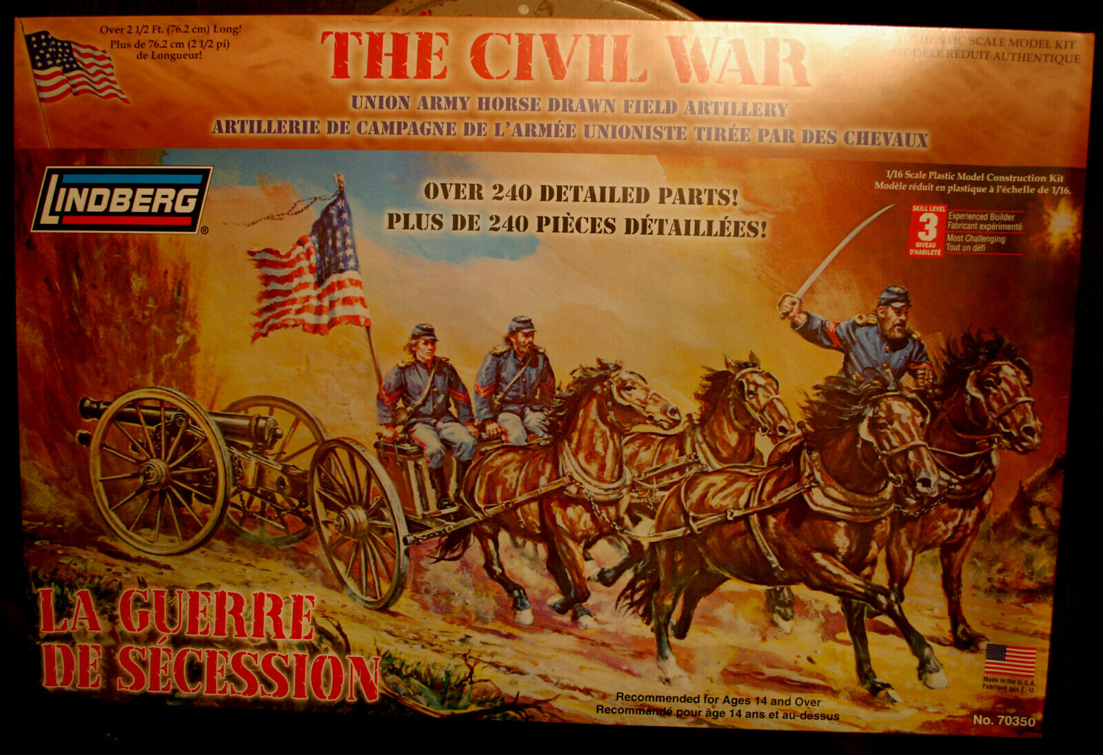 Bürgerkrieg Union Army Berittene Artillery + Figuren 1:16 Lindberg 70350