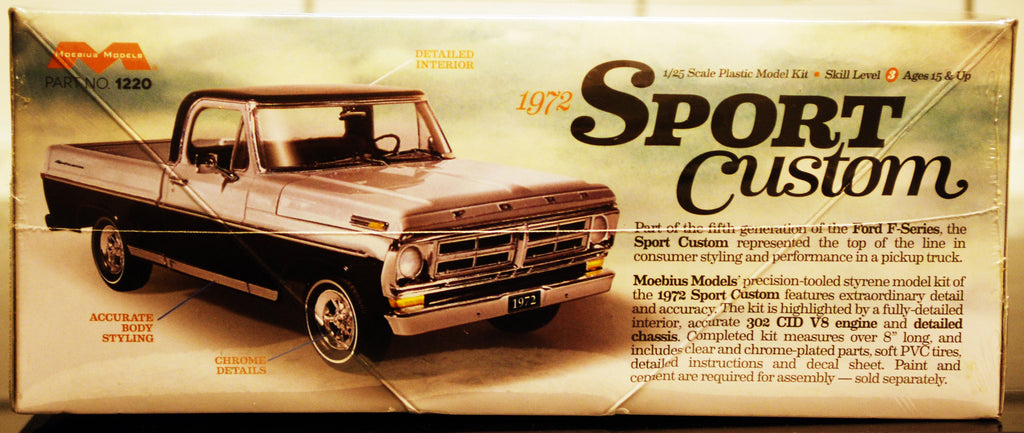 1972 Ford Sport Custom Pickup 1:25 Moebius 1220