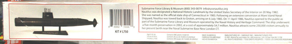 Atlantis 750 USS Nautilus Submarine U-Boot 1:300