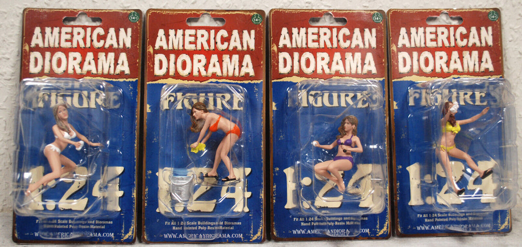 76363B American Diorama Bikini Car Wash Girls Jenny Cindy Alisa Stephanie 1:24