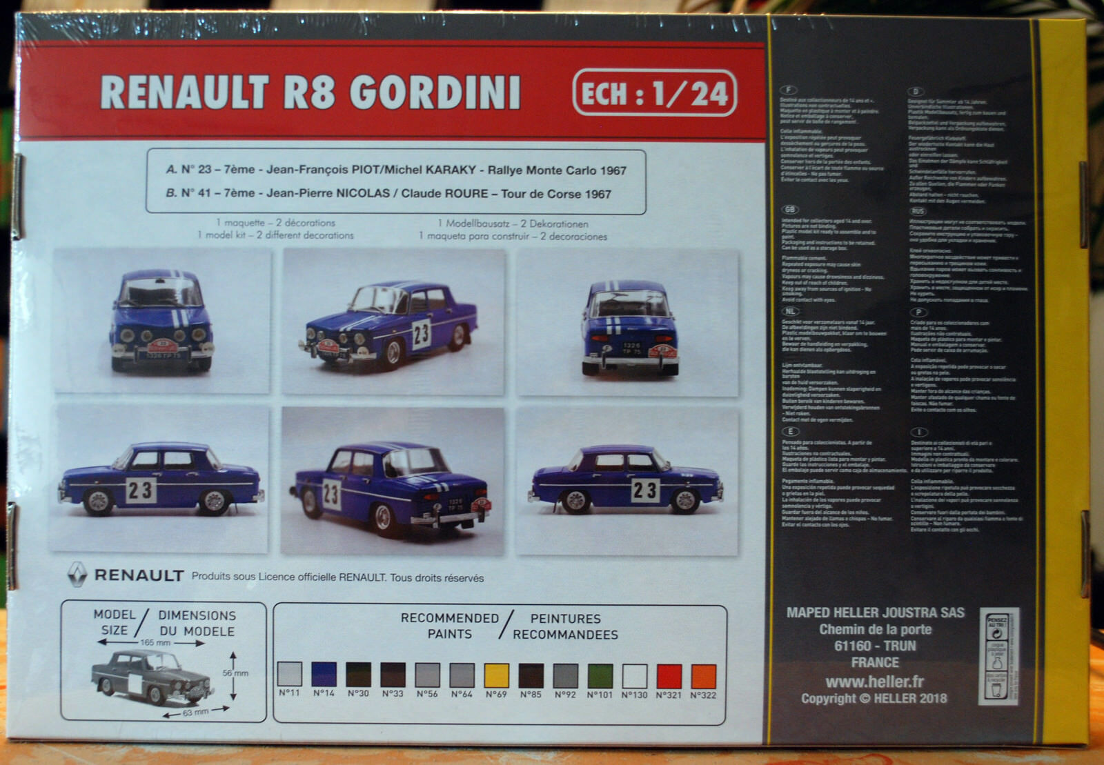 1967 Renault R 8 Gordini Monte Carlo 1:24 Heller 80700 wieder neu 2018