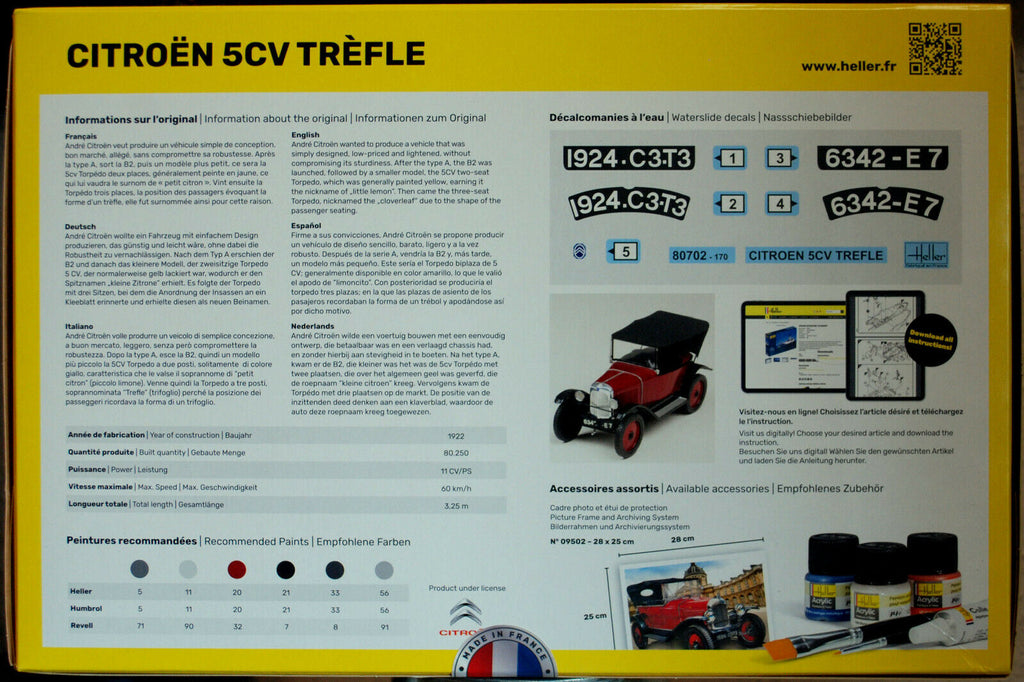 1924 Citroen 5 CV Trefle 1:24 Heller 80702