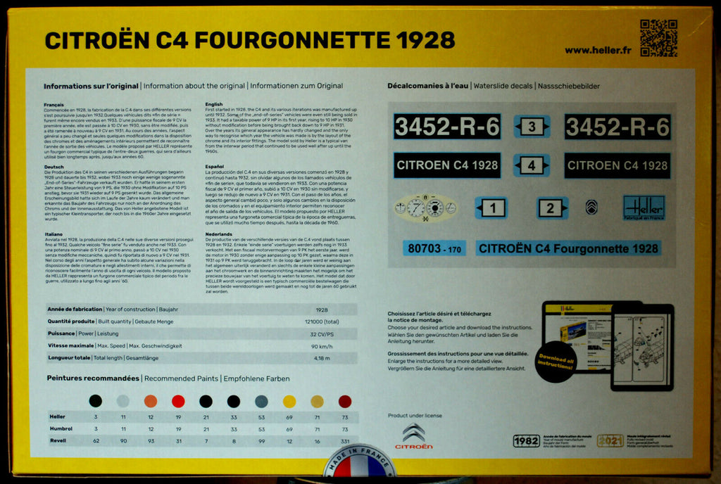 1928 Citroen C 4 Fourgonnette 1:24 Heller 80703