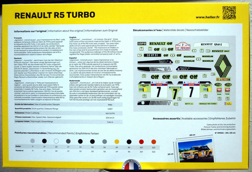 Heller 80717 1978 Renault R5 Alpine Rallye Tour de Corse 1:24