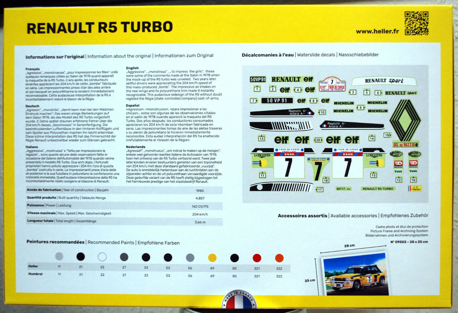 Heller 80717 1978 Renault R5 Alpine Rallye Tour de Corse 1:24
