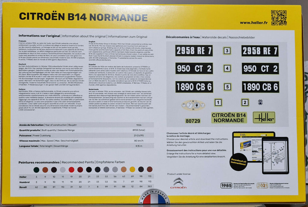 Heller 80729 192 Citroen B 14 Normande 1:24 wieder neu 2021