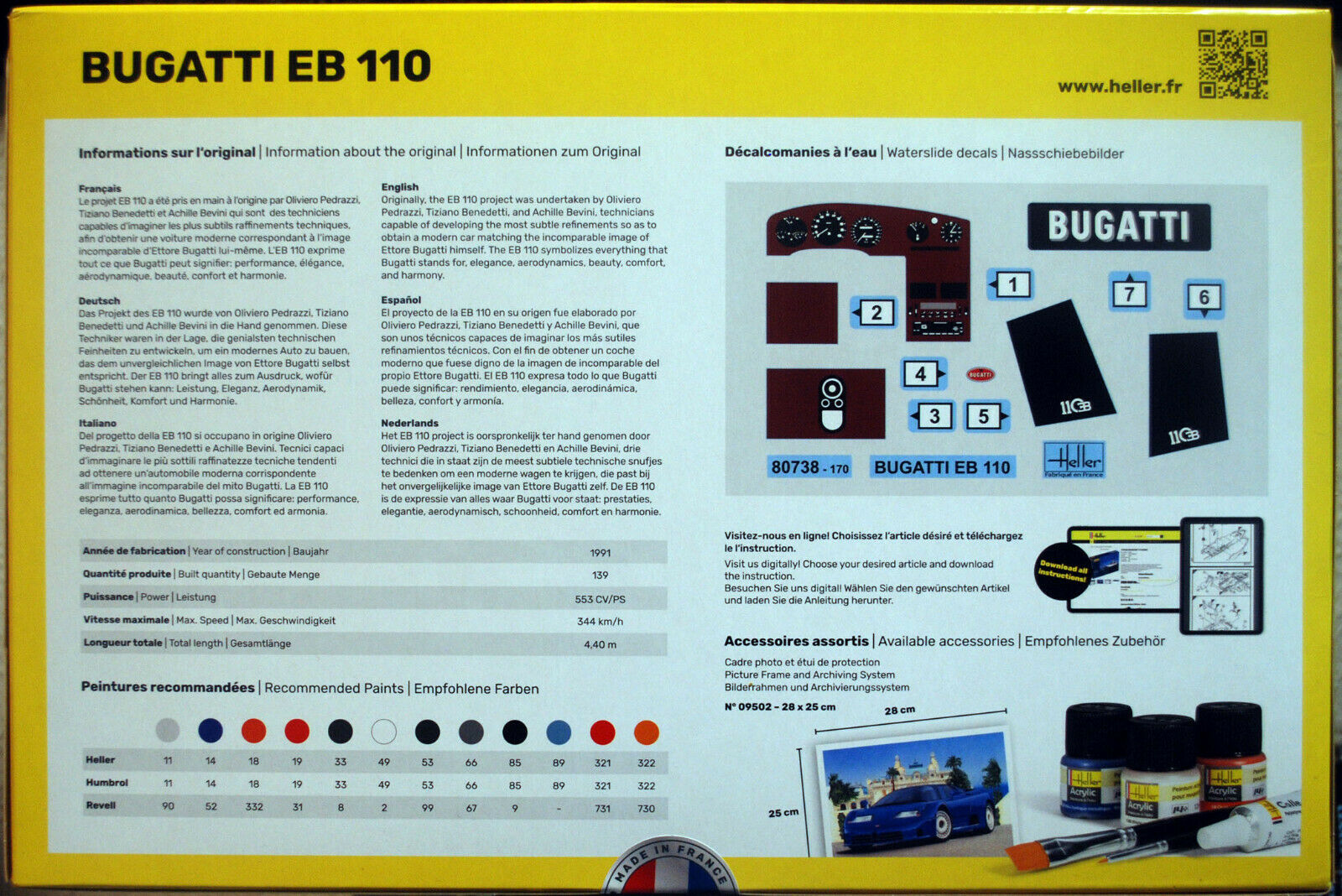 Heller 80738 1991 Bugatti EB 110 1:24