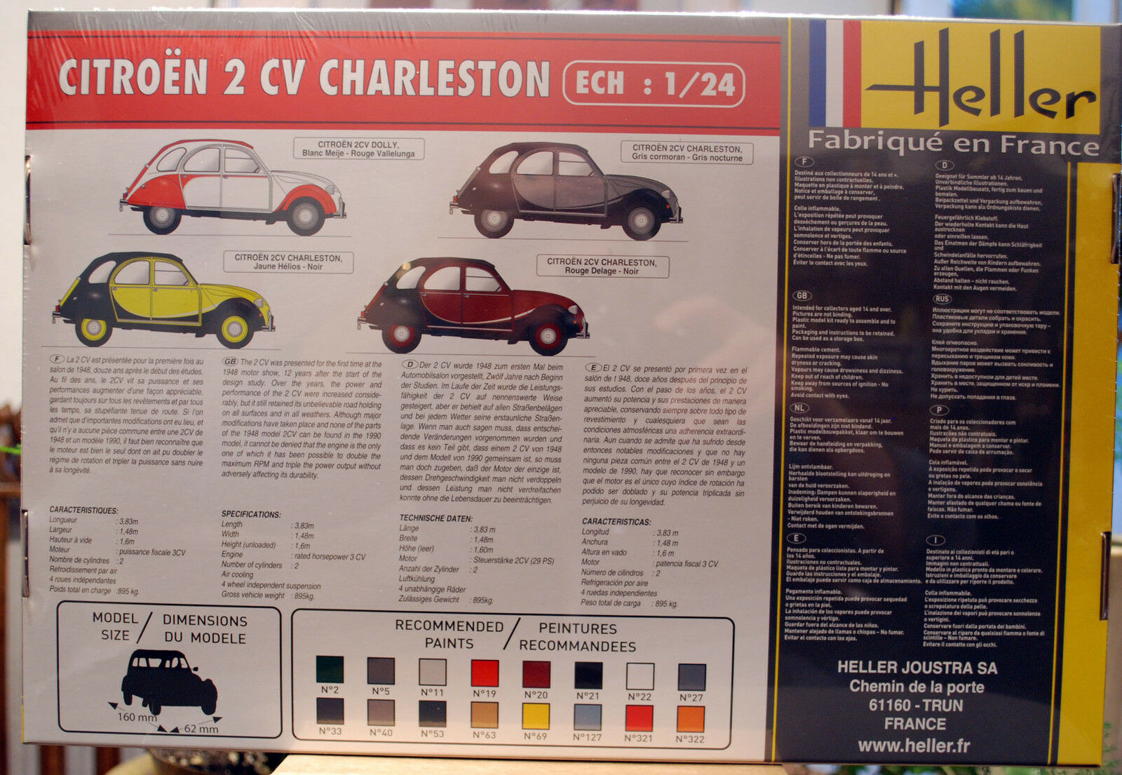 1983 Citroen 2 CV Ente Charleston & Dolly 1:24 Heller 80766