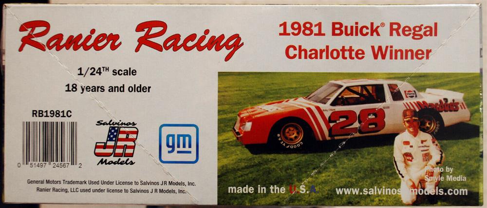 1981 Buick Regal # 28 B. Allison Hardees Ranier Racing 1:25 Salvinos JR 245672