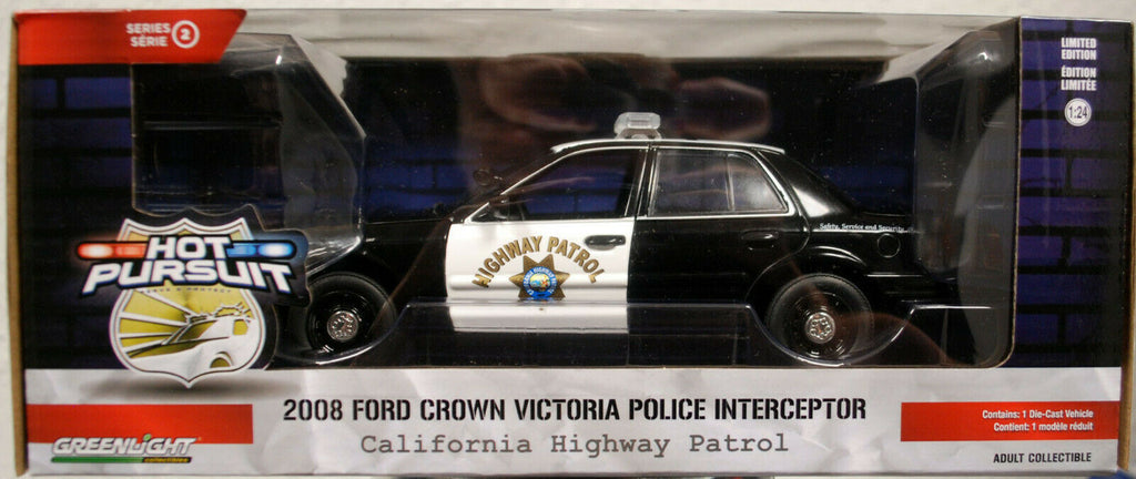 2008 Ford Crown Vic.California Highway Patrol 1:24 Green Light 85523