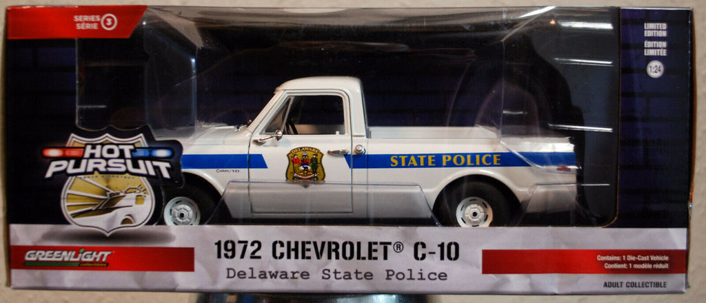 1972 Chevrolet C-10 Pickup Delaware State Police 1:24 Green Light 85531