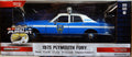 1975 Plymouth Fury New York City Police Department 1:24 Green Light 85542