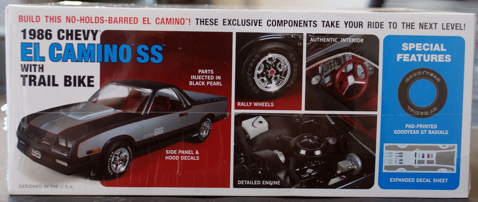 1986 Chevrolet El Camino SS w. Trail Bike 1:25 MPC 888 wieder neu 2018