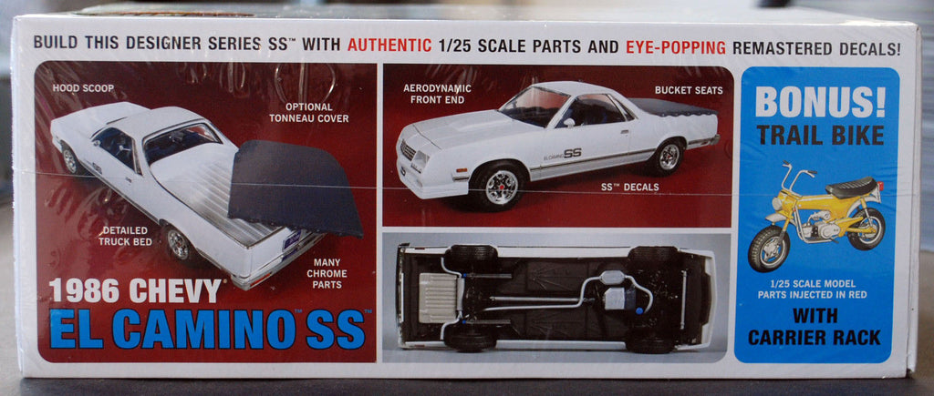 1986 Chevrolet El Camino SS w. Trail Bike 1:25 MPC 888 wieder neu 2018