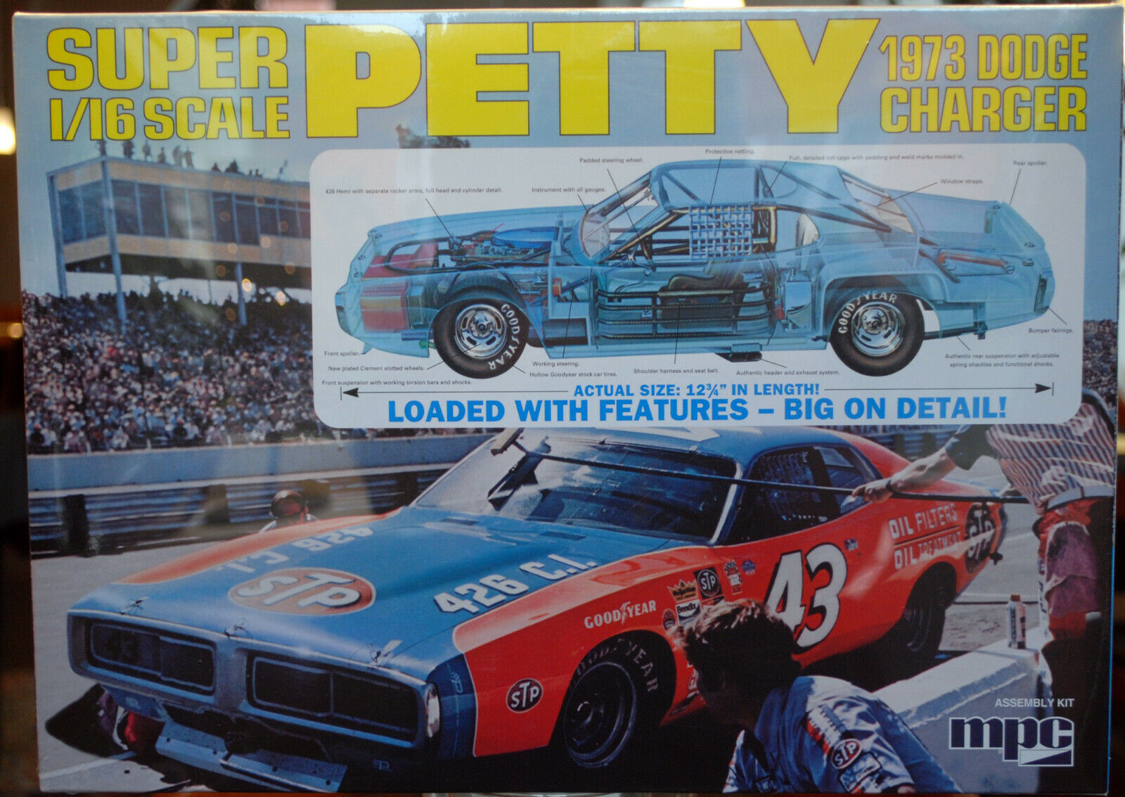 1973 Dodge Charger # 43 Richard Petty STP 1:16 MPC 938 wieder neu 2021