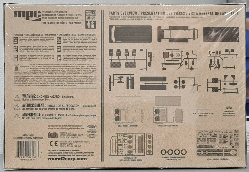 MPC 943 1982 Dodge Custom Van Turtle Wax 1:25