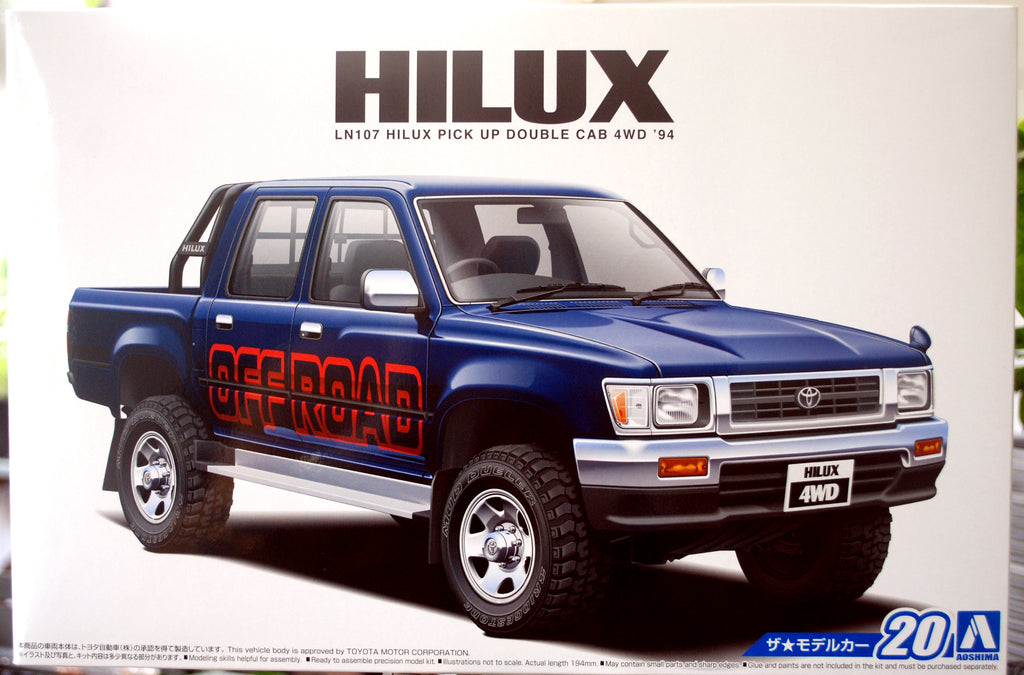 Aoshima 062173 1994 Toyota Hilux Double Cab Off Road Pickup 1:24 neu 2017