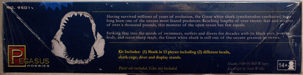 Great White Shark Weißer Hai mit Käfig und Taucher 1:18 Pegasus 9501