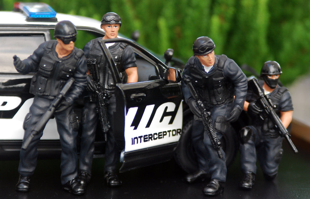 77468B American Diorama Swat Team Polizei SEK Set aus 4 Figuren Sniper 1:24