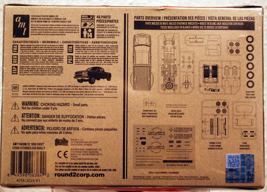 AMT 1409 1996 Chevrolet C 3500 Dually Pickup 1:25