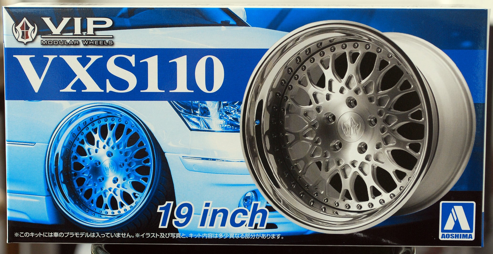 Aoshima 052464 Felgen VIP Modular VXS 110 19 Zoll inkl. Reifen, 1:24 # 07