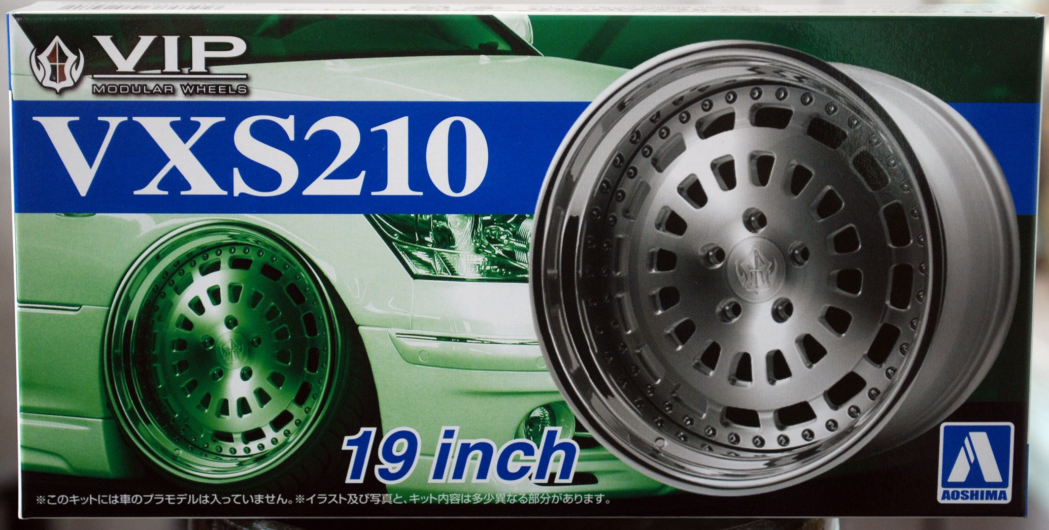 Aoshima 052471 Felgen VIP Modular VXS 210 19 Zoll inkl. Reifen, 1:24 # 08