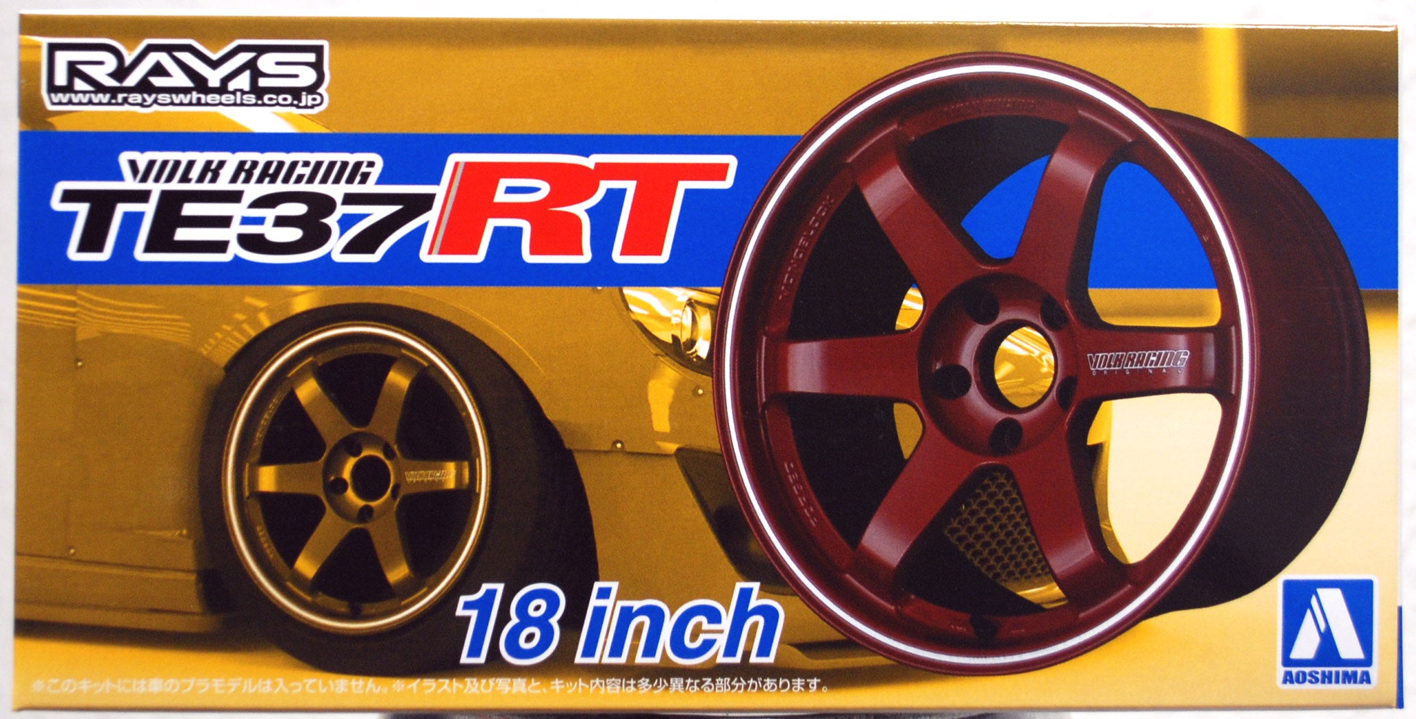 Aoshima 053027 Felgen Volk Racing TE 37 RT 18 Zoll Reifen 1:24 # 24