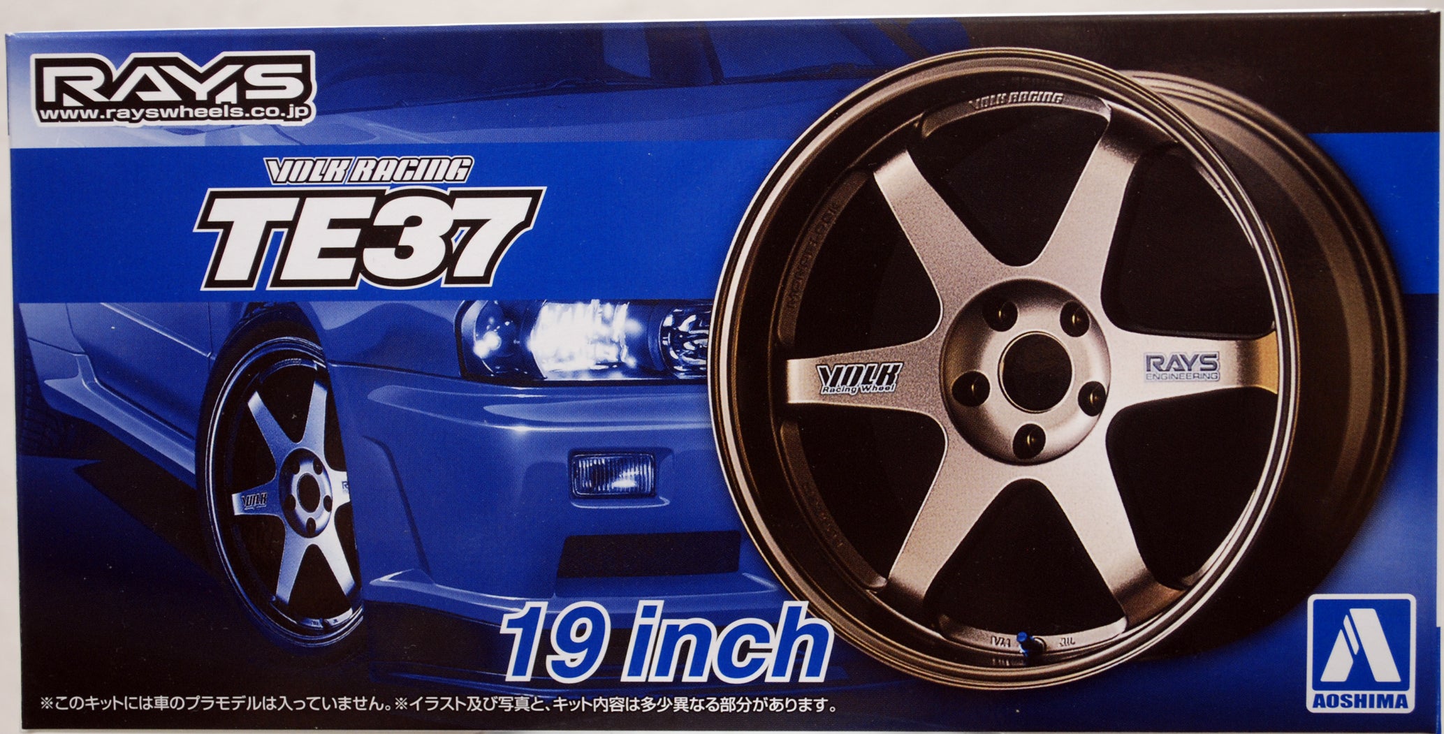 Aoshima 053904 Felgen Rays Volk Racing TE 37 19 Zoll inkl. Reifen 1:24 #57