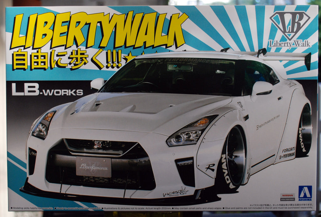Aoshima 055908 2014 Nissan Skyline GT-R R 35 LB Works 1.5 Liberty Walk JDM 1:24