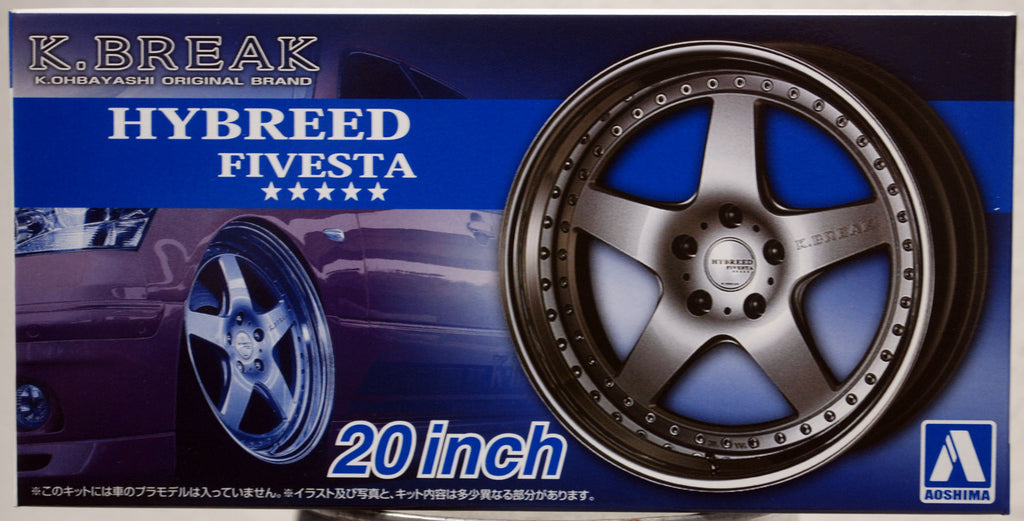 Aoshima 061138 Felgen K. Break Hybreed Fivesta. 20" inkl. Reifen 1:24 # 100