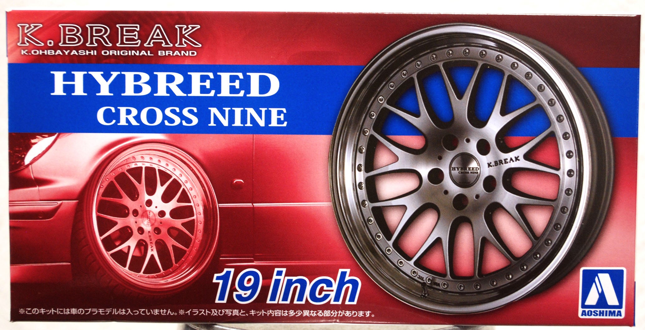 Aoshima 061145 Felgen K. Break Hybreed Cross Nine 19" inkl. Reifen 1:24 # 101