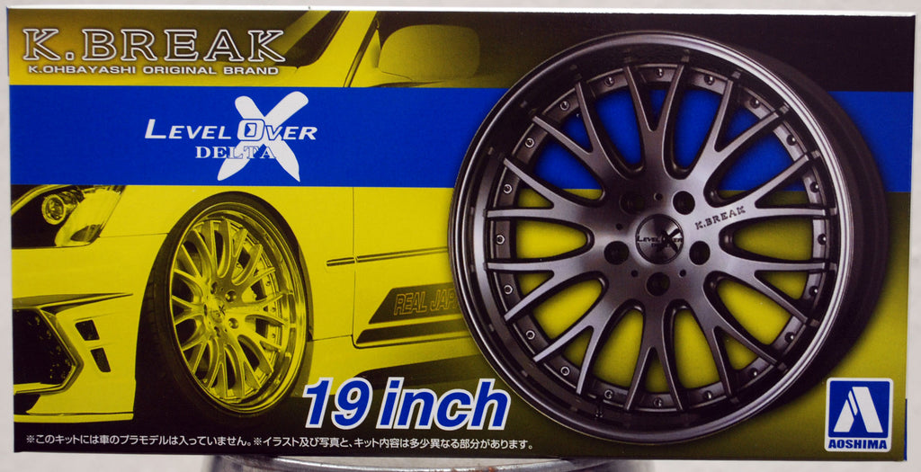 Aoshima 061152 Felgen K. Break Level Over Delta X 19" inkl. Reifen 1:24 # 102