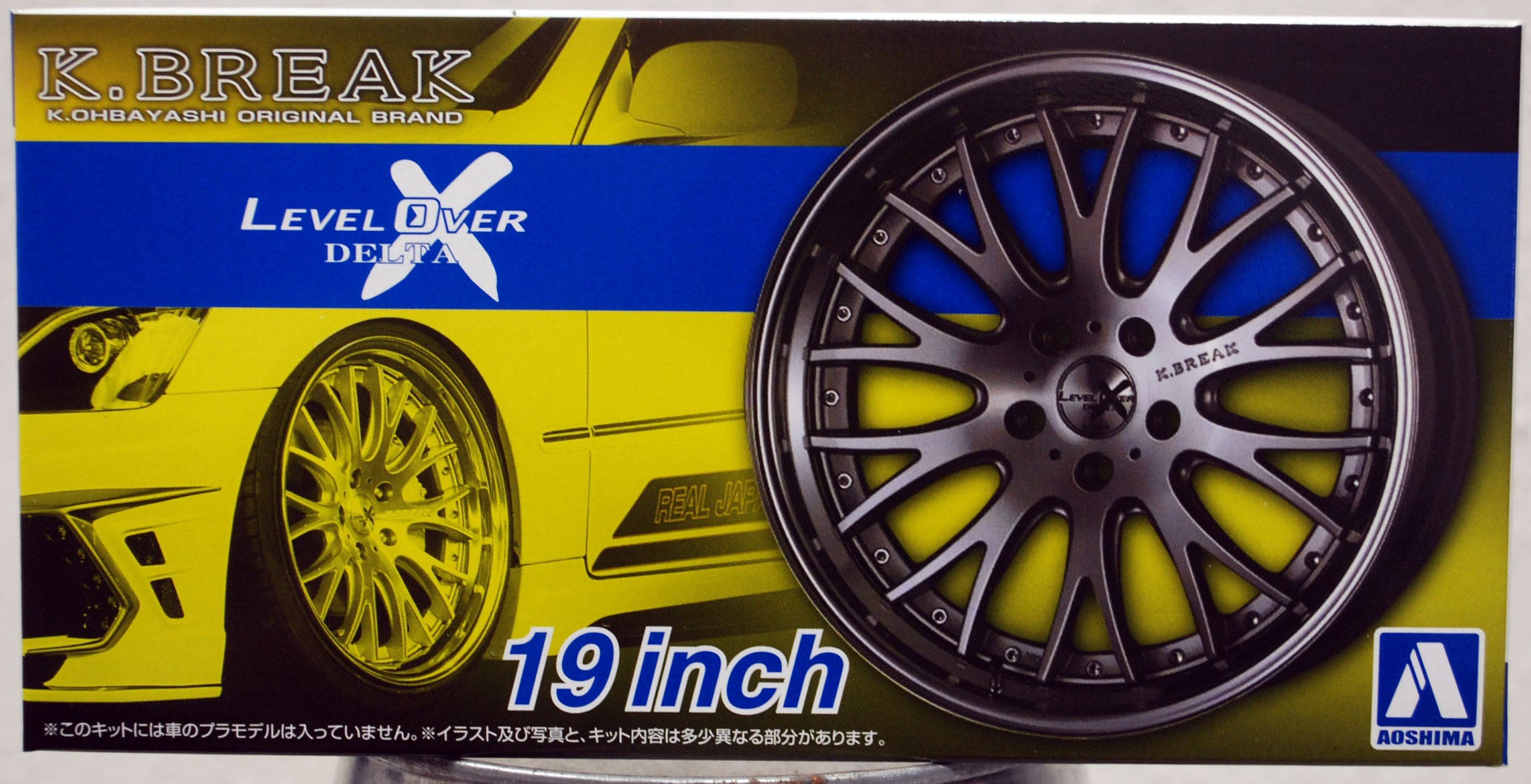 Aoshima 061152 Felgen K. Break Level Over Delta X 19" inkl. Reifen 1:24 # 102