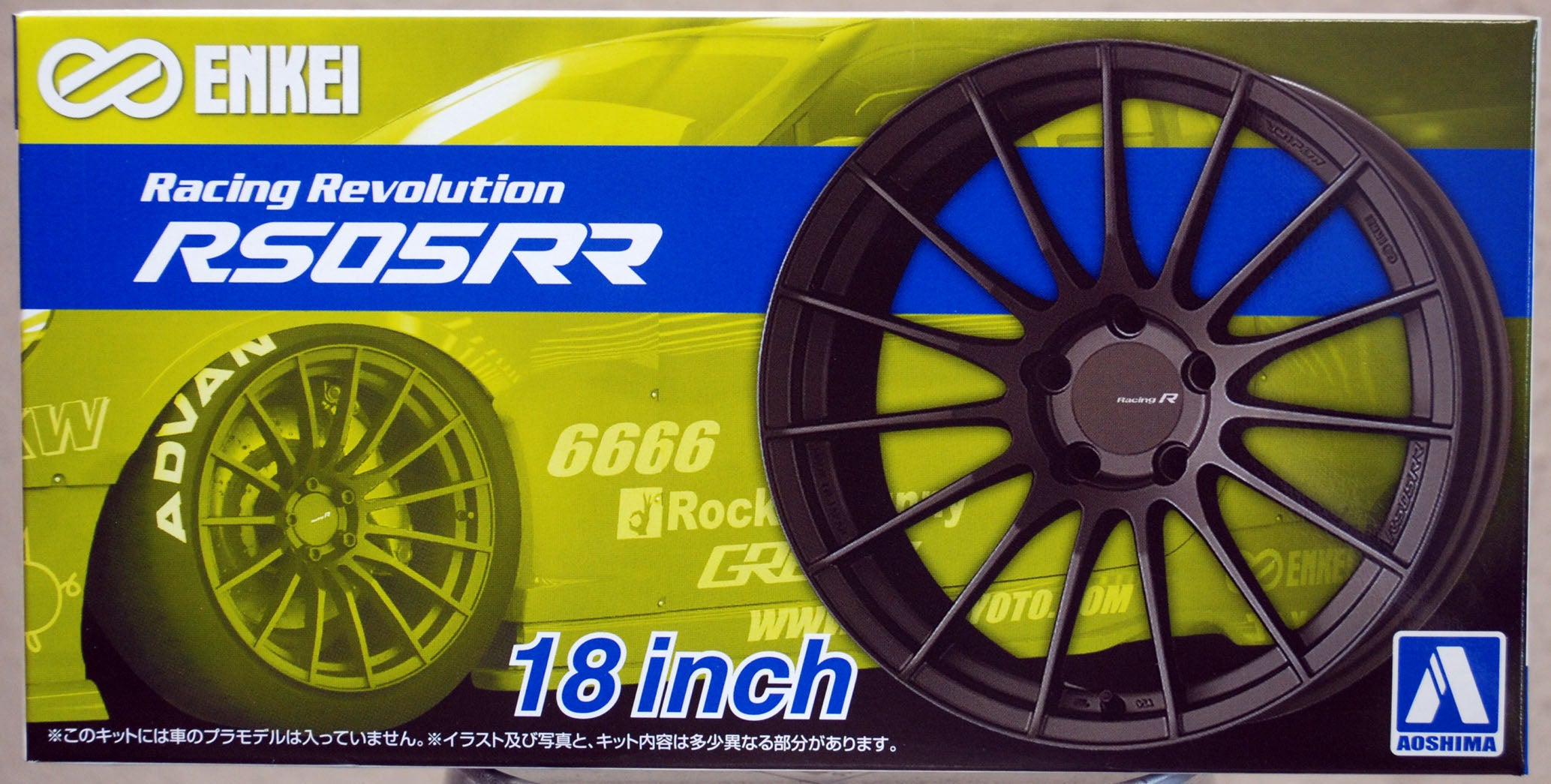 Aoshima 061190 Felgen Enkei RS 05 RR 18" inkl. Reifen 1:24 # 106