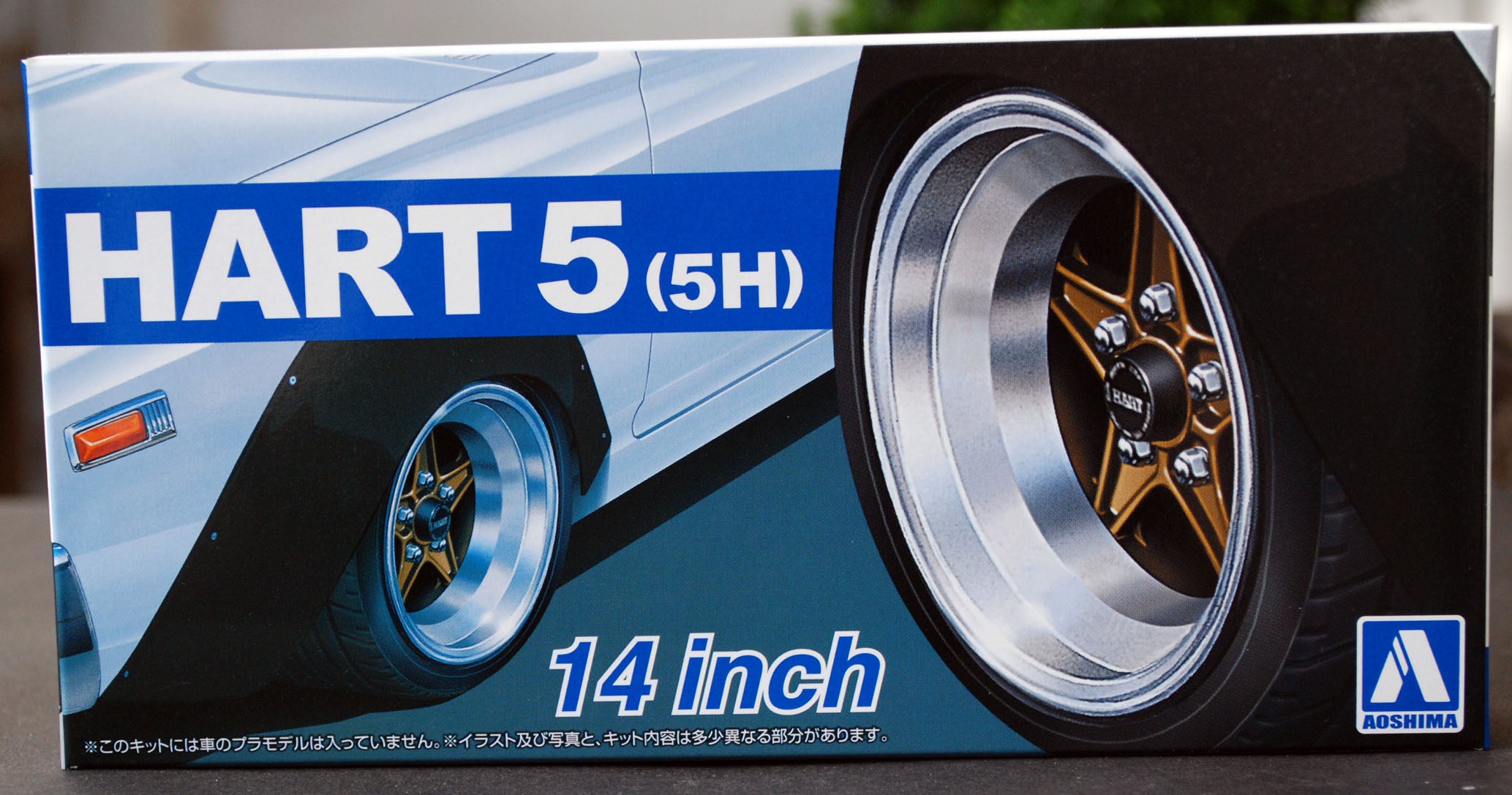 Aoshima 054369 Hart 5 (5H) 14 Zoll Felgen+ Reifen Liberty Walk 1:24 # 65
