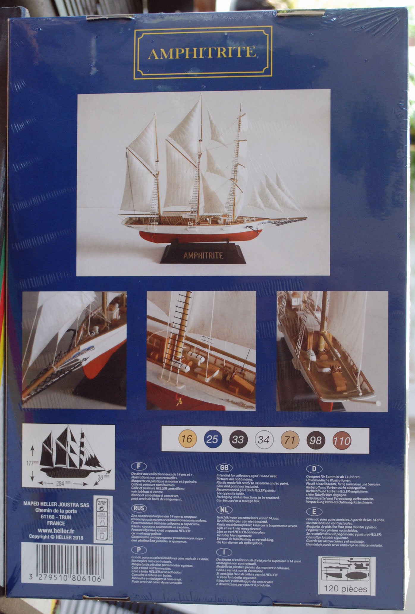 1887 Segelschiff Yacht Amphitrite 1:150 Heller 80610 wieder neu 2018